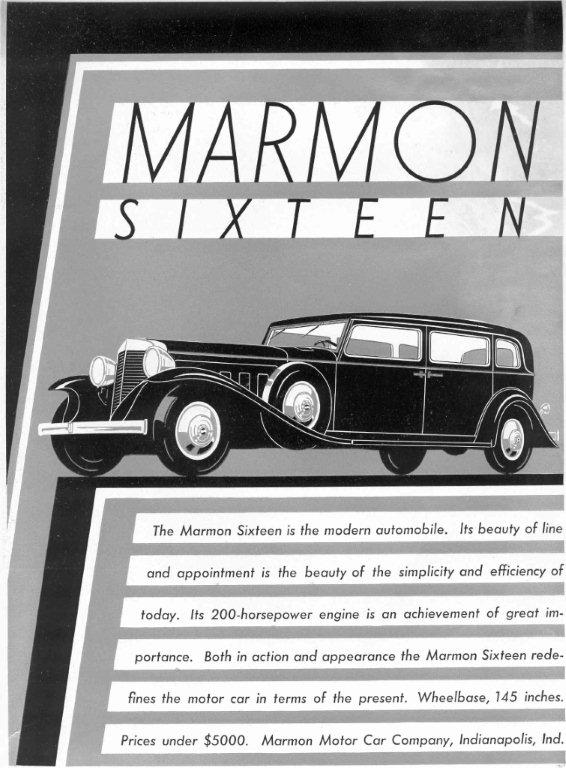 Marmon sixteen ad